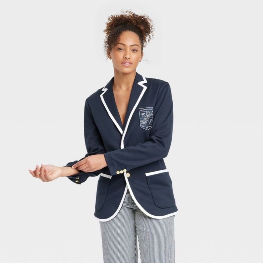Women’s Houston White Adult Blazer ~Navy Blue/White XL